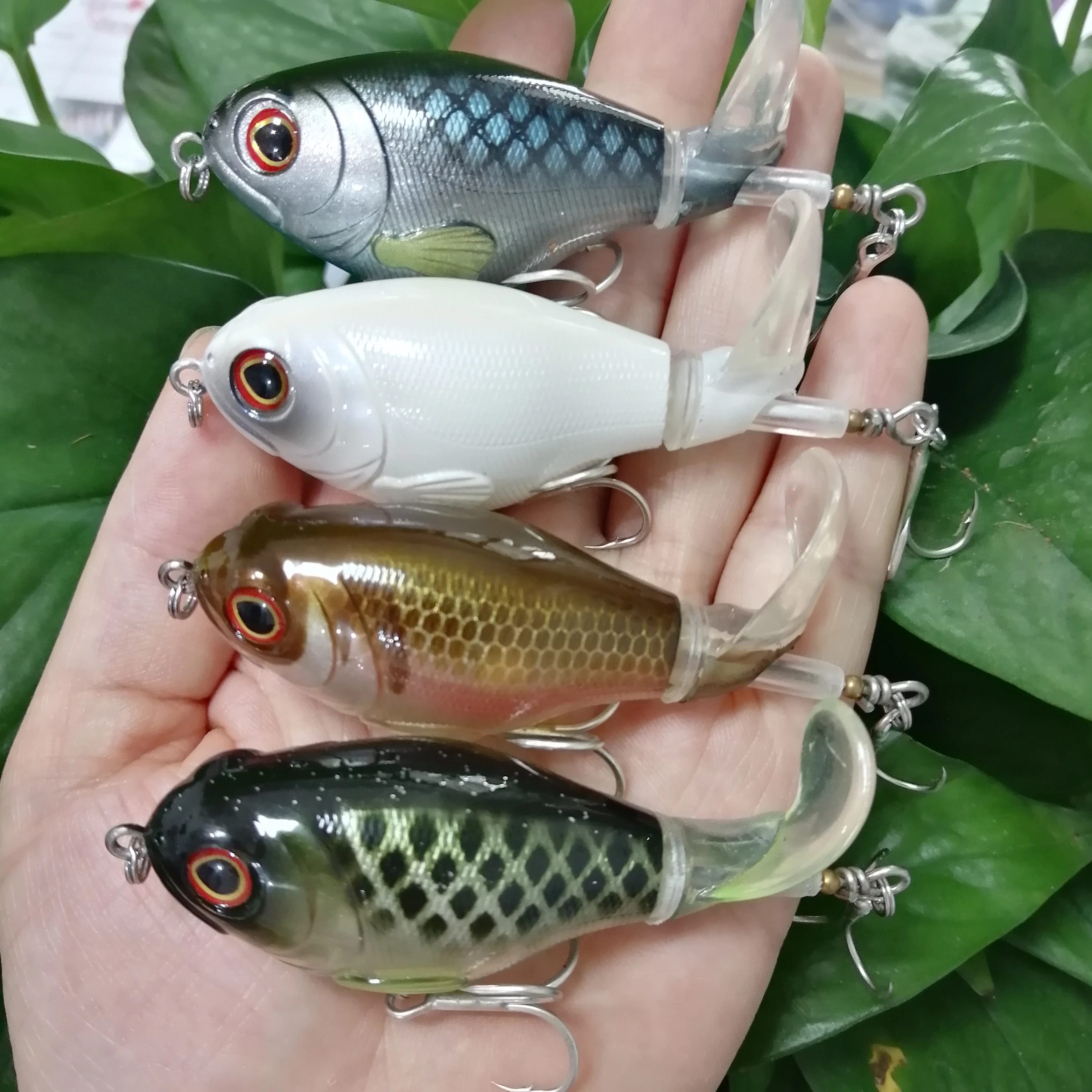 Floating Whopper Plopper 75F Rotating Bass Lures Plopping Whopper Minnow  Fishing Lures with Spinner Crankbaits for Trout Pike