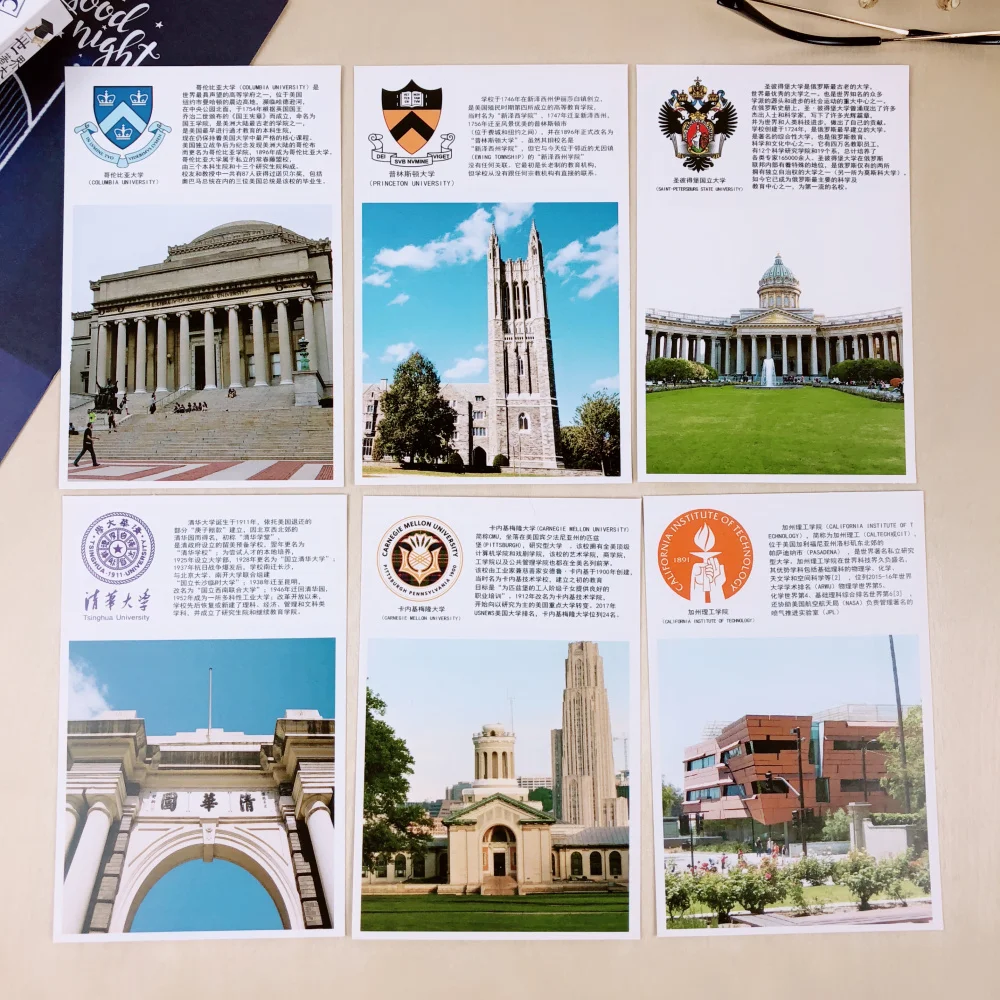 36Sheets/LOT World Famous Brand Colleges and Universities Landscapes Harvard Oxford University Postcard Greeting Wish Cards