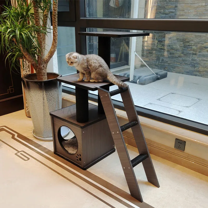 

Cat Toys Cat Climbing Frame Cat Nest Cat Tree All-in-One Cat Shelf Cat Scratching Post Large Sisal Jumping Platform Supplies