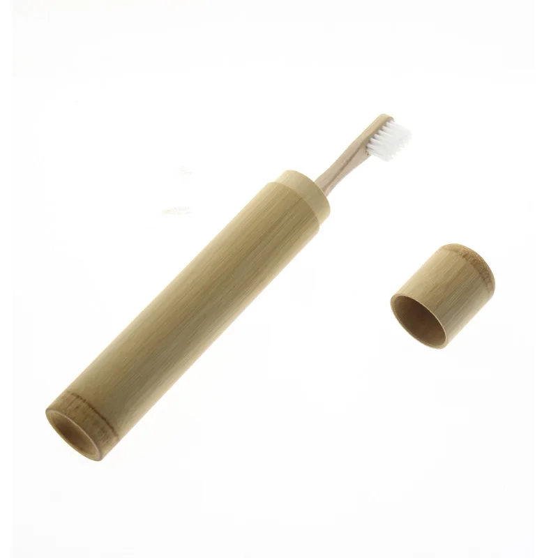 Toothbrush Holder Toothbrush Case 2pcs 21*2.7cm Eco Friendly Round Travel Adult Natural Bamboo Toothbrush Tooth Brush Tube Holder Box Case