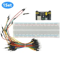 1set Breadboard MB102 Power Supply Module 3.3V/5V + MB-102 830 Points Solderless Prototype Bread Board Kit +65 Jumper Wires DIY
