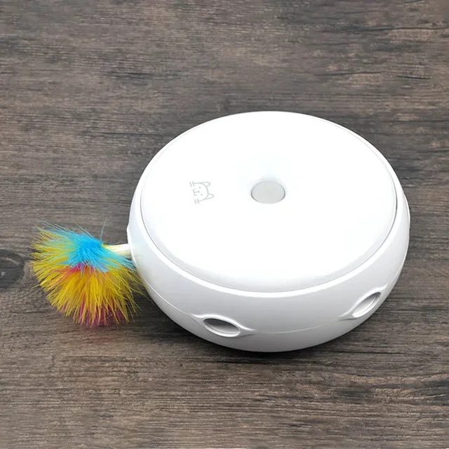 Smart Electric Cat Toy Interactive Turntable Funny Game Toy For Kitten Cat Play Moving Toy With Feather Cat Teaser Accessory 4