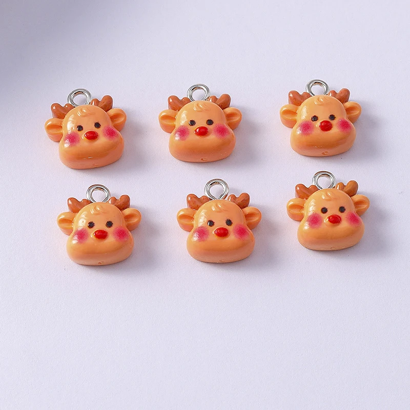 Duarte 20 Teile/los Nette Harz Weihnachten Santa Claus Baum Deer Charms Anhänger für Schmuck Machen Halsketten Ohrringe DIY Handwerk Geschenk – Detail 20