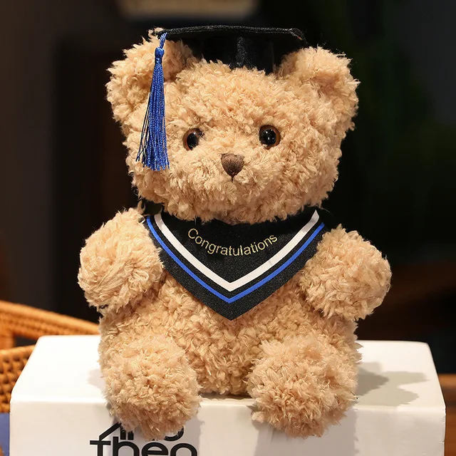 23cm Cute Bear Plush Toy Stuffed Soft Kawaii Teddy Bear Animal Dolls Graduation Gifts for Boys Girls Student Girls