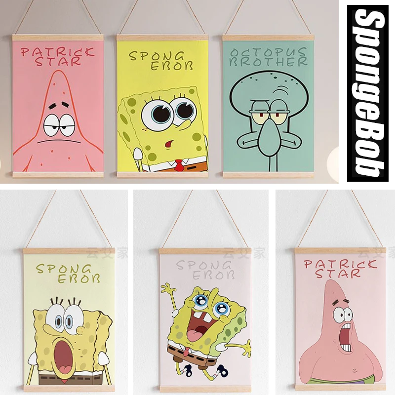 Spongebob Patrick Star Pittura Decorativa Cartoon Anime Poster Wall Art Painting Kids Study Home Living Room Decoration Picture