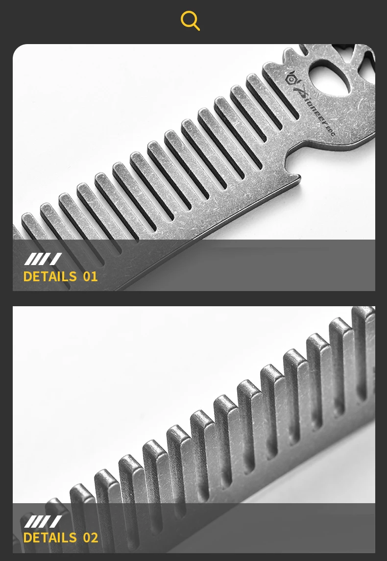 Pure Titanium Comb Multi-function Corkscrew Crowbar Pendant MINI Portable Super Light Outdoor EDC Self-defense Tool Small Access