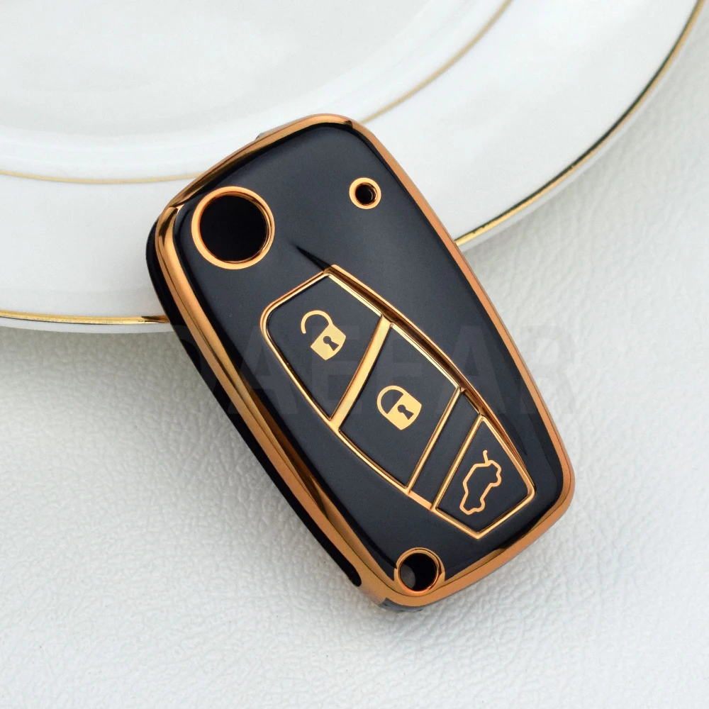 ontto TPU Autoschlüssel Hülle Passt für FIAT 500 500C 500L 500X Qubo