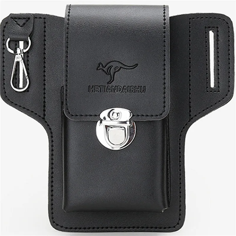 Mode Leder Männlichen Taille Pack Telefon Beutel Taschen Taille Tasche männer Gürtel Tasche Multifunktionale Wasserdichte Taille Tasche Umhängetaschen – Detail 5