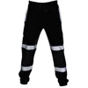 Mens Work Uniform Bottoms Safety Sweat Pants Striped Reflective Pants Loose Mens Jogging Trousers Joggers Patchwork Workwear 2