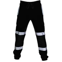 Mens Work Uniform Bottoms Safety Sweat Pants Striped Reflective Pants Loose Mens Jogging Trousers Joggers Patchwork Workwear 2