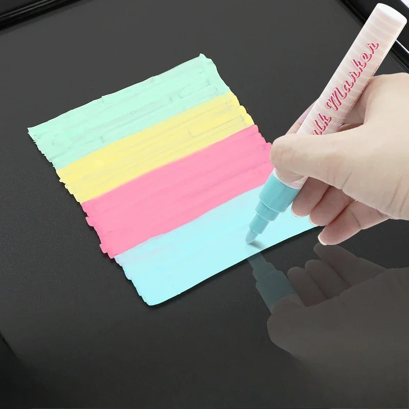 8-color Macaron Liquid Chalk Water-based Erasable Dust-free Blackboard Glass Lamp Board Pen Student Graffiti Drawing Highlighter
