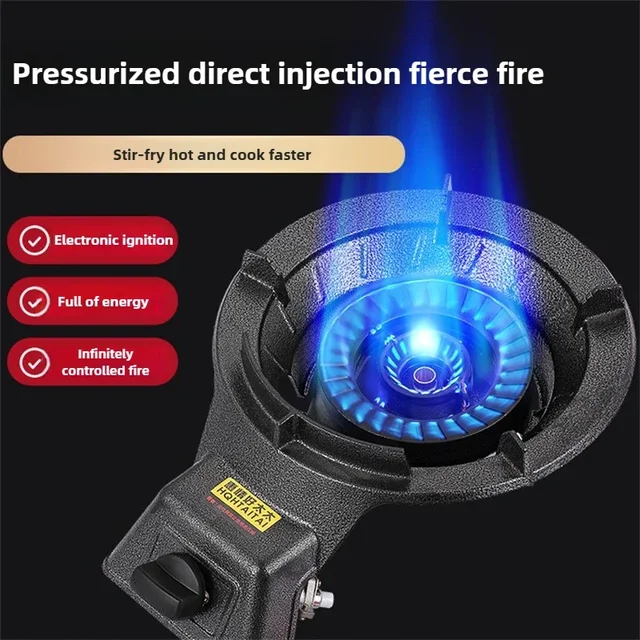 Commercial Fierce Fire Stove Flame-out Protection Energy-saving Liquefied Gas Stove Desktop Cast Iron Gas Stove Single Cooktop
