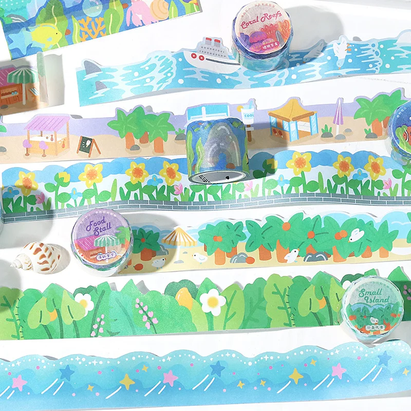 Island Driftage Series Washi Tape Decoration Hand Account DIY Scrapbook Diary Album Collage Stationery Masking Tapes
