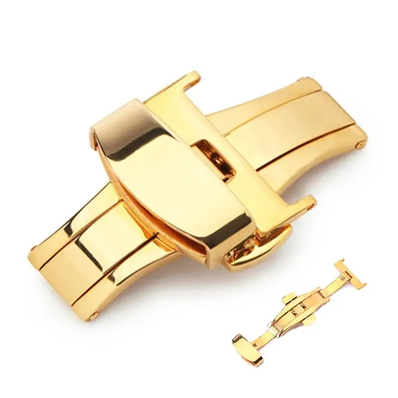 Stainless Steel Polished Butterfly Watch Clasp Strap Buckles