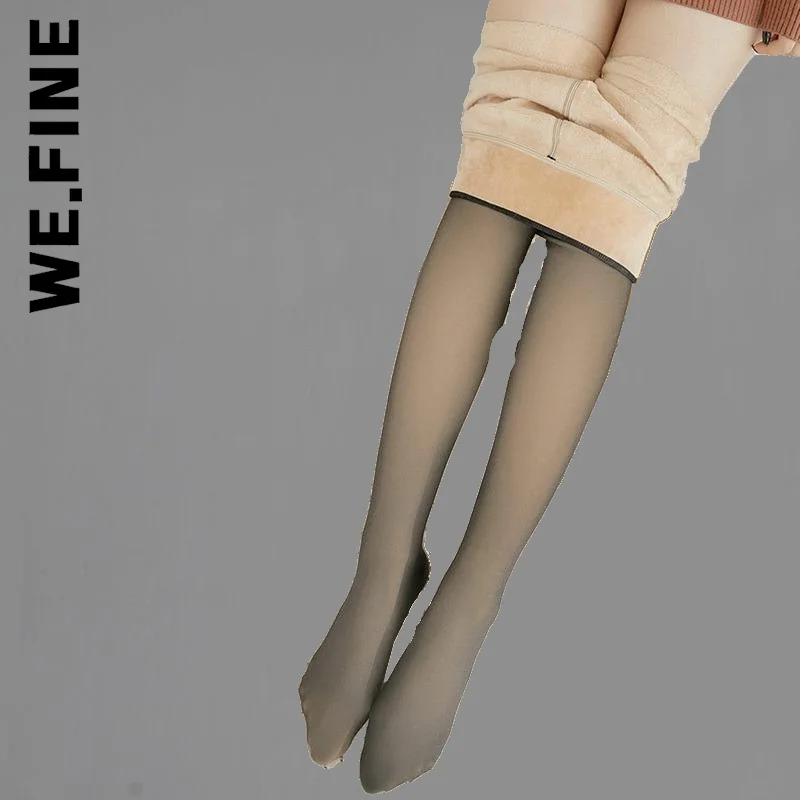 We.Fine Winter Women Thicken Warm Leggings Thick Velvet Fleece