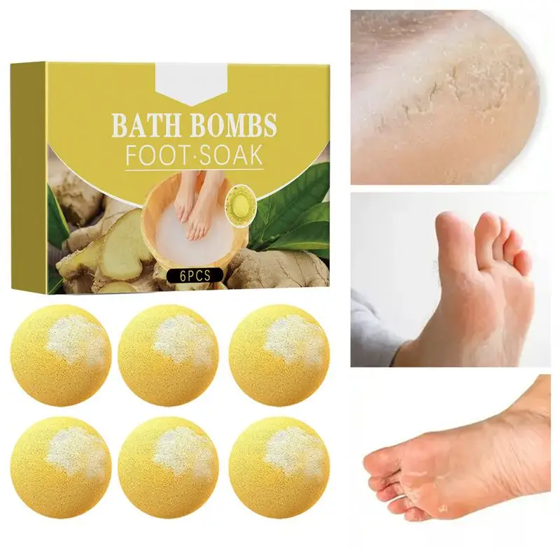 

6pcs Bath Foot Bombs Wormwood / ginger / Rose / Lavender Flowers Scent Body Bathing Foot Spa Bomb Dry Skin Relaxing Bath spa