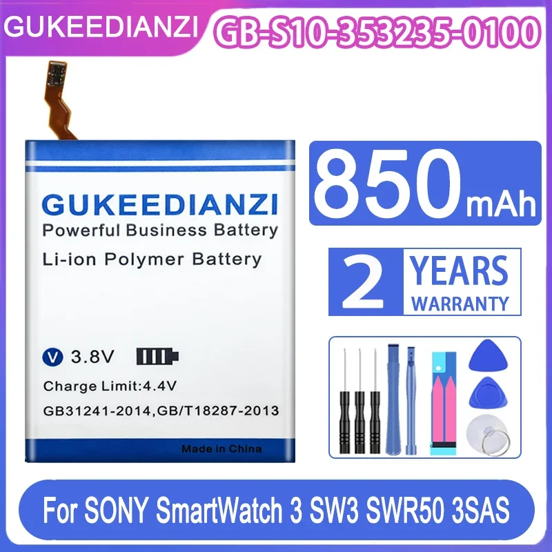 Batteria Gukeedianzi Per Sony Smartwatch 3 Smartwatch Sw3 Swr50 3Sas 850Mah Gb-S10-353235-0100 + Strumenti Gratuiti
