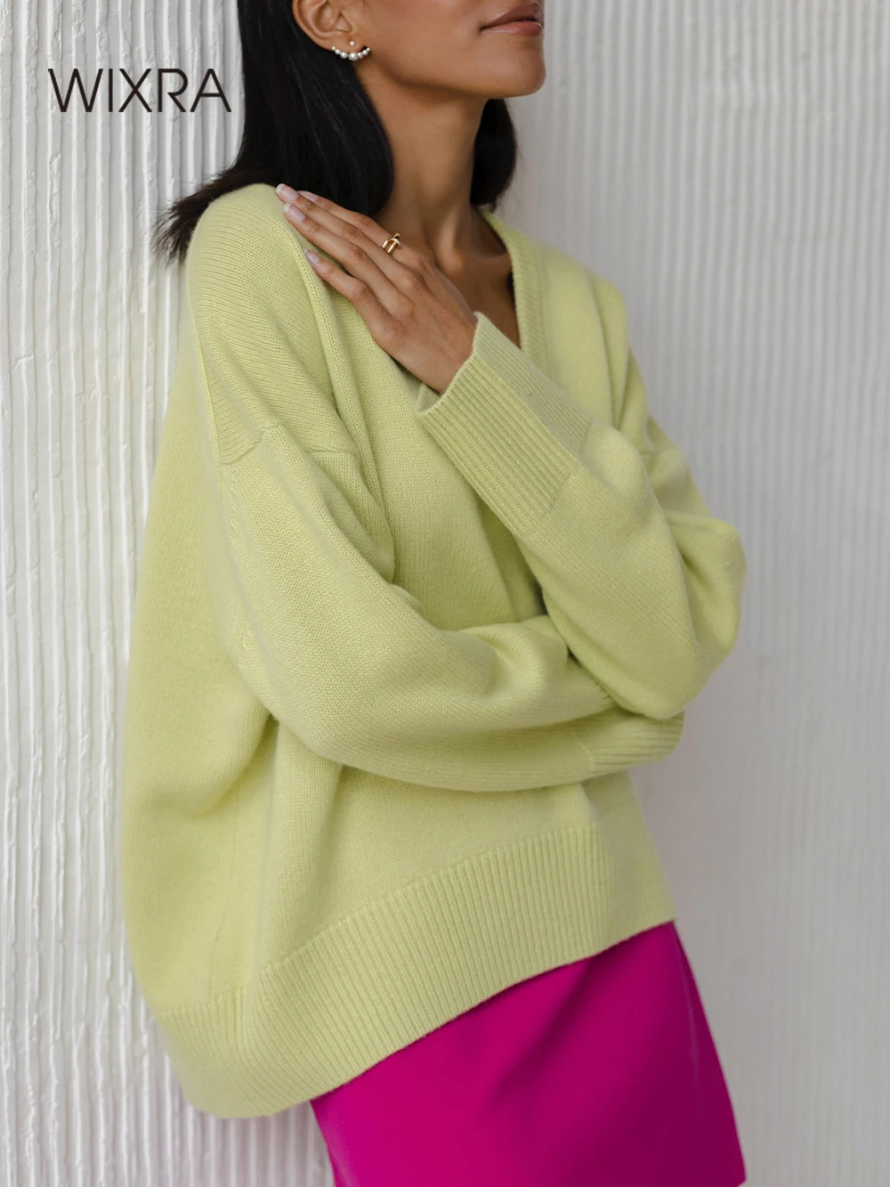 Wixra Women Sweater Dress All Base Match Slim Female O-neck Full Sleeve Mid-calf Knit Dresses Ladies 2019 Autumn Winter main image 0