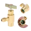 R-1234YF AC Refrigerant Can Bottle Tap Opener Valve Tool 1/4 Male+ 1/2" ACME LH Female direct Fit for R12 R22 manifold 1
