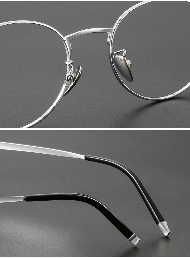Titanium Reading Glasses - Lightweight Round Frame, Anti Blue Light, Single Focus Lenses