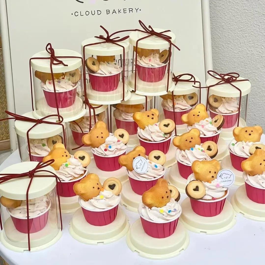 10Pcs Round Clear Cake Boxes for 2-Inch Desserts, Transparent Bakery Gift Packaging Box... - SKU RCCB1022 - UGI Packaging