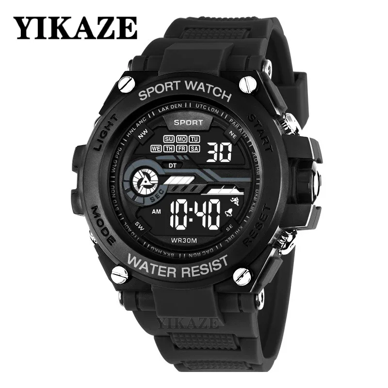 YIKAZEMenDigitalSportsWatchMultifunctionMensWatch51mmLarge