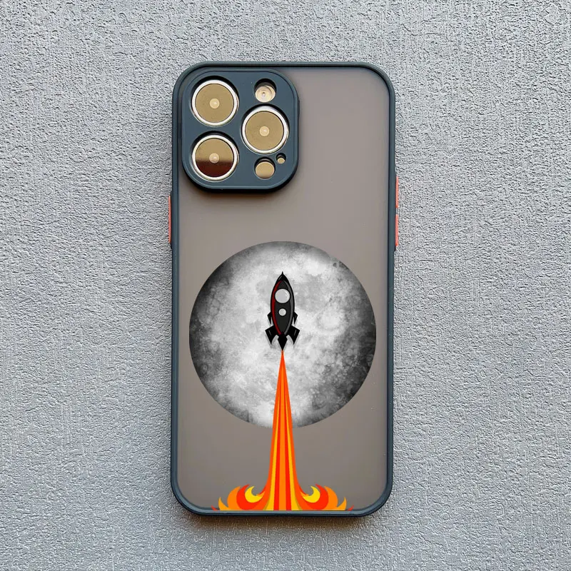 Niedliche Raumfahrer Cartoon Raumschiff Handy hülle für iPhone 13 11 Pro Max Mini 15 14 12 Pro Max XS XR XS stoß feste Rückseite Stoßstange – Detail 5