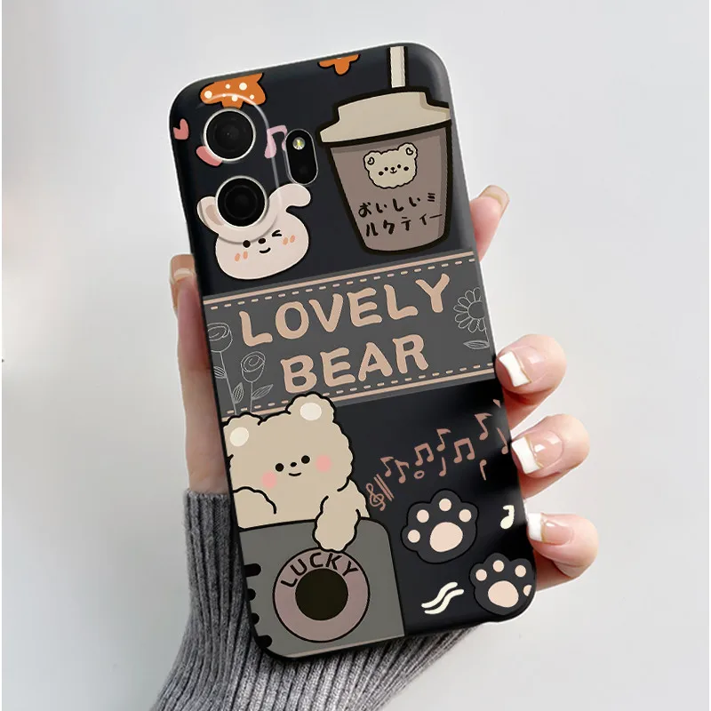 Aesthetic Cute Cat Cartoon Shockproof Silicone TPU Back Cover