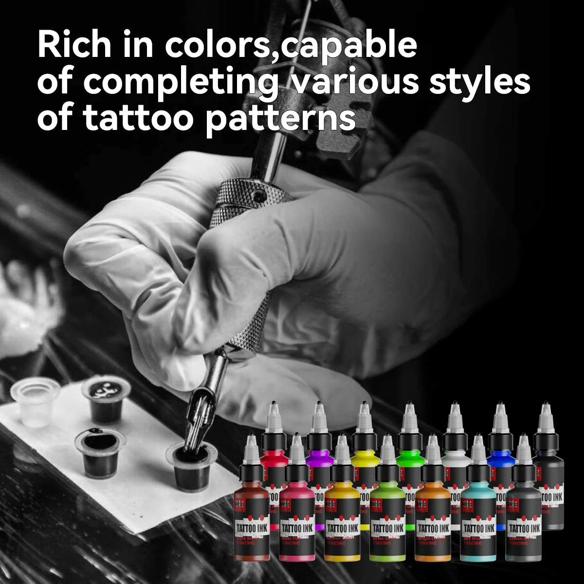 15ml 14Colors Body Art Tattoo Ink Pigment Professional Beauty Paints Makeup Tattoo Supplies Semi-permanent Supplies tattoo ink tattoo ink pigment