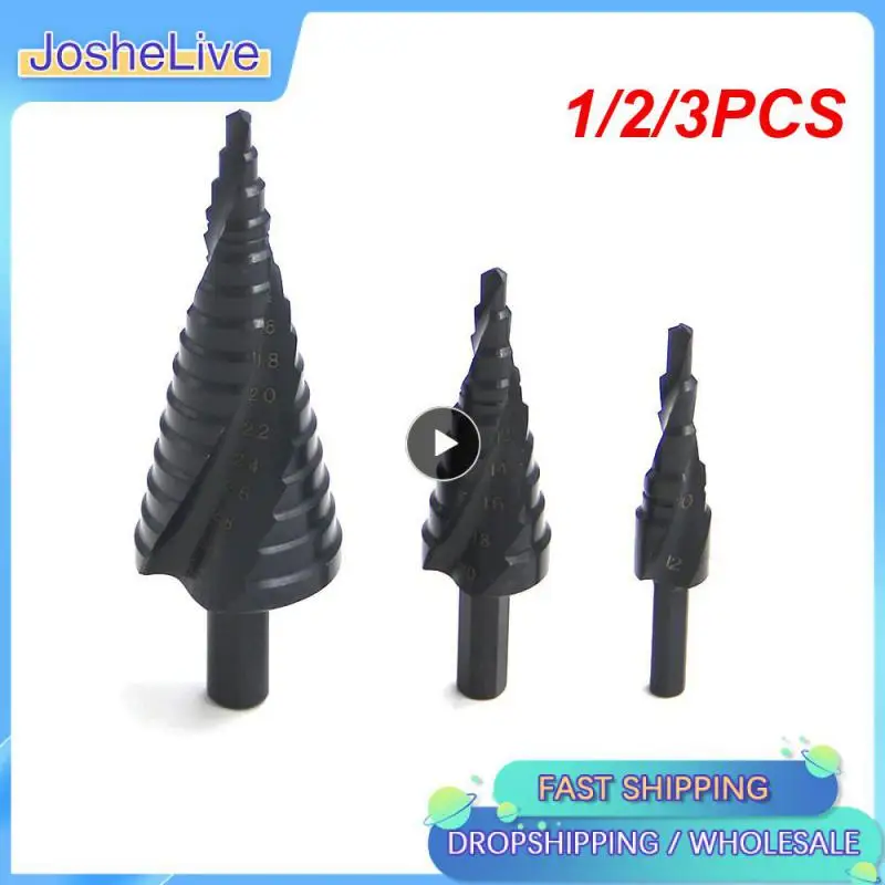 

1/2/3PCS 4-20 4-32mm HSS Step Drill Bit Nitride Coated Spiral Grooved Stepped Drill For Wood Metal Cone Hole Cutter Step Drill