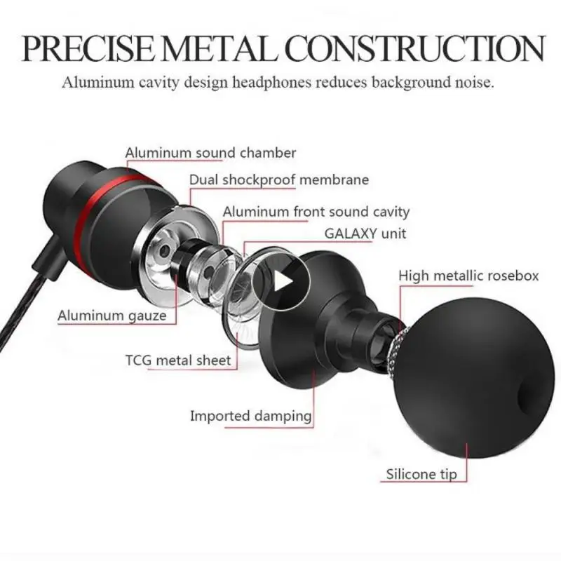 Auricolari Musicali Cablati Da 3.5Mm Cuffie In Metallo Cablate In-Ear Cuffie Stereo Per Telefono Con Microfono Per Modello Ct1