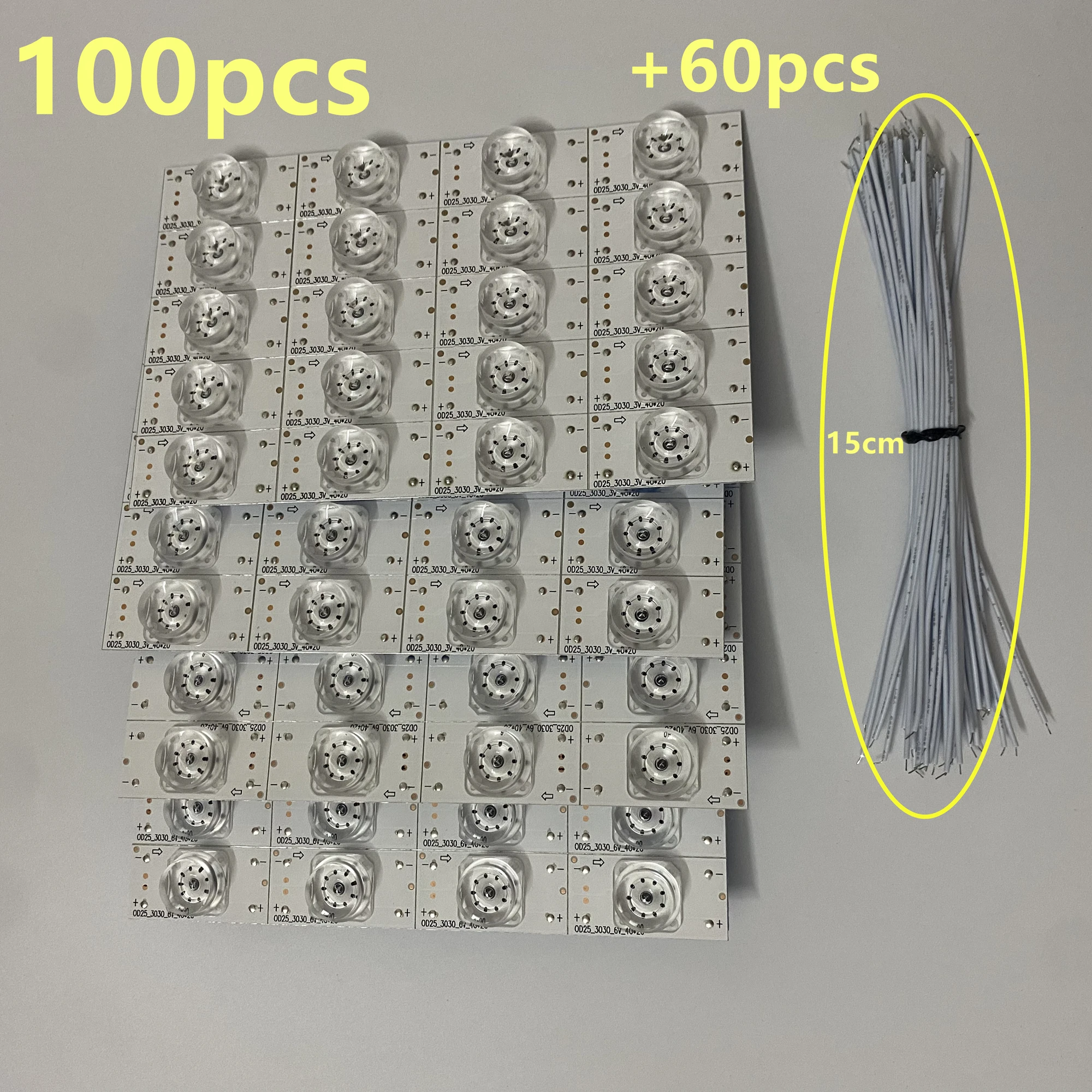 Emitting Diode SMD Light Bead 100PCS 3V 6V with Optical Lens Fliter for 32-120 Inch LED TV Backlight Strip Repair for LED Light