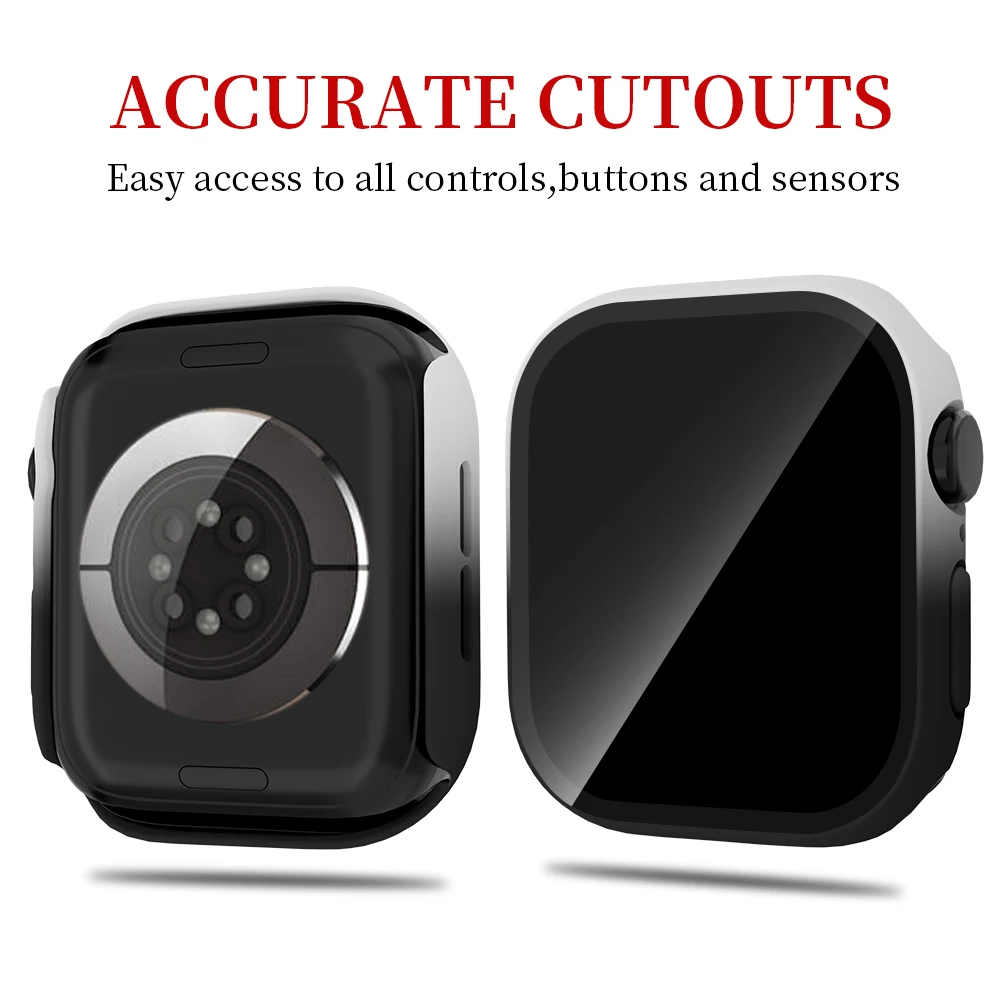 Gradient Color Case For Apple Watch Cover Serie 10 9 8 7 6 SE 5 Glass Screen Protector 46mm 42mm 45mm 41mm 44mm 40mm For Apple Watch Screen Protector Case Apple Watch Screen Protector Glass Cover Watch Screen Protector Case Watch Cover Watch Protective Case Watch Case Watch Protective Cover Apple Watch Case Watch Screen Protector
