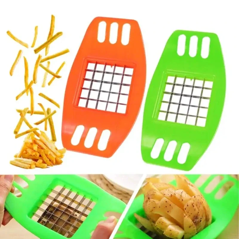 French Fries Cutting Machine Stainless Steel Potato Chip Slicer Fries Making Cutter Vegetable Fruit Slicer Knife Cook Gadge vegetable slicer french fry cutter