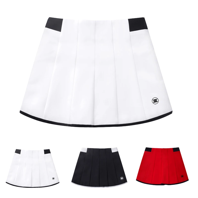 Golf Skorts Skirts for Women Zipper Pockets Knee Length Skort Women's High Waist Athletic Tennis Skirt