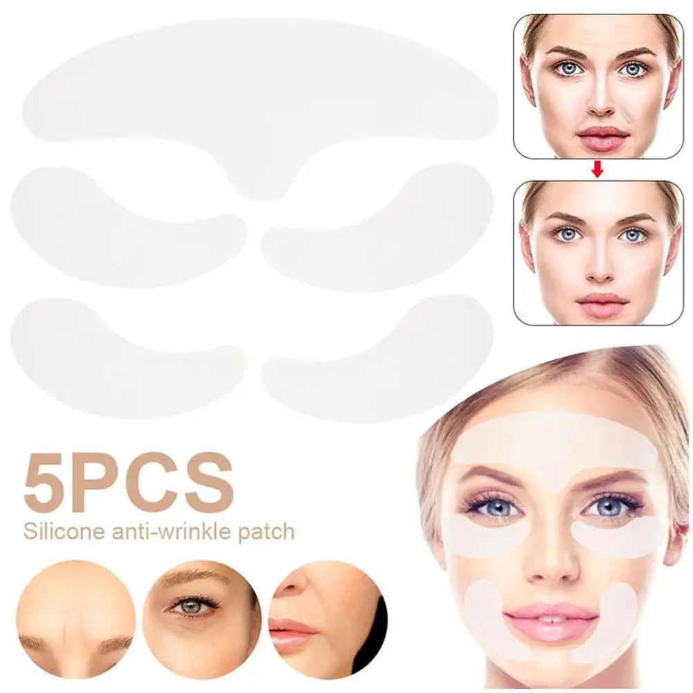 5Pcs set +16Pcs Set Reusable Silicone Wrinkle Removal Stickers Anti-wrinkle Face Forehead Sticker Pad Lines Removal Face