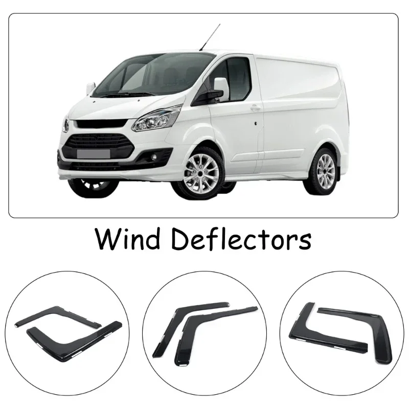Car window deflectors 1 Pair Wind Deflectors Window Vent Visors for TRANSIT / TOURNEO 2012-Up Rain Guards Rain Shield Shade Replacement
