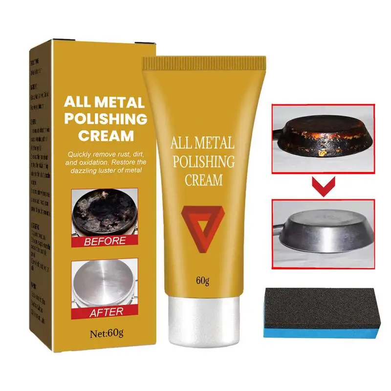 

Metal Polish Restorer Metal Restorer And Gloss Polish Cream Portable Multifunction Rust Removing Cream For Aluminum Chrome Metal