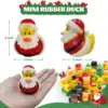 50/100 Pcs Christmas Rubber Ducks  Mini Christmas Ducks Toys Xmas Party Decorations Duck Pool Toys for Party 2