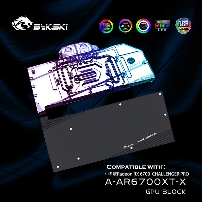 Bykski A-Ar6700Xt-X Gpu Watercooler Per Asrock Radeon Rx 6700 Challenger Pro Scheda Video/Rgb Vga Block Radiatore 5V 12V Aura