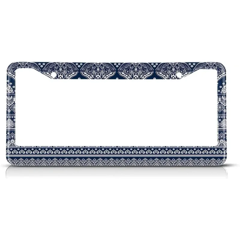 

Забавный держатель в стиле бохо с синей мандалой, бирка, рамка, Обложка номерного знака, автомобильные аксессуары