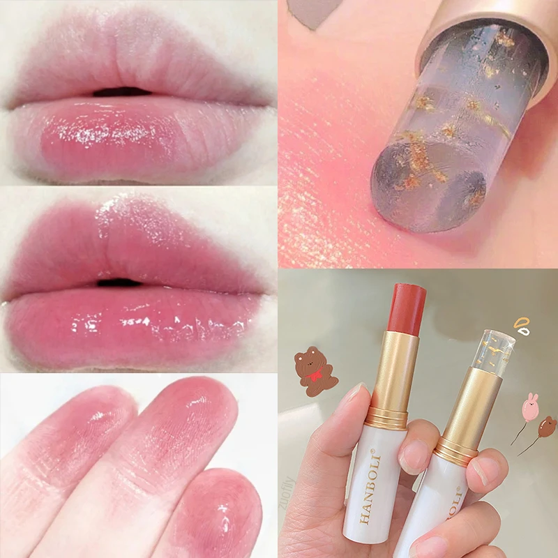 Lip Balm Color Changing Moisturizing Gold Foil Lip Gloss Natural