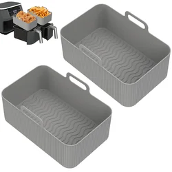 Air Fryer Silicone Liner Set - Reusable Non-Stick Baking and Cooking Accessory (Grey)