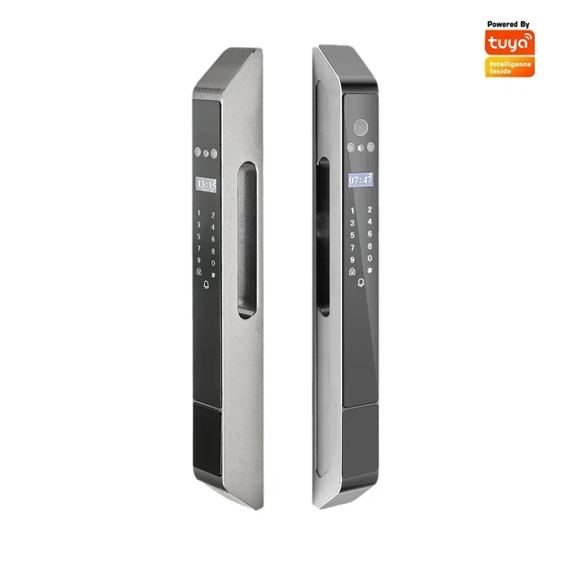 Waterproof Tuya Wifi Double Face Recognition Fingerprint Smart APP Remote Control Password IC Card Key Electronic Door Lock