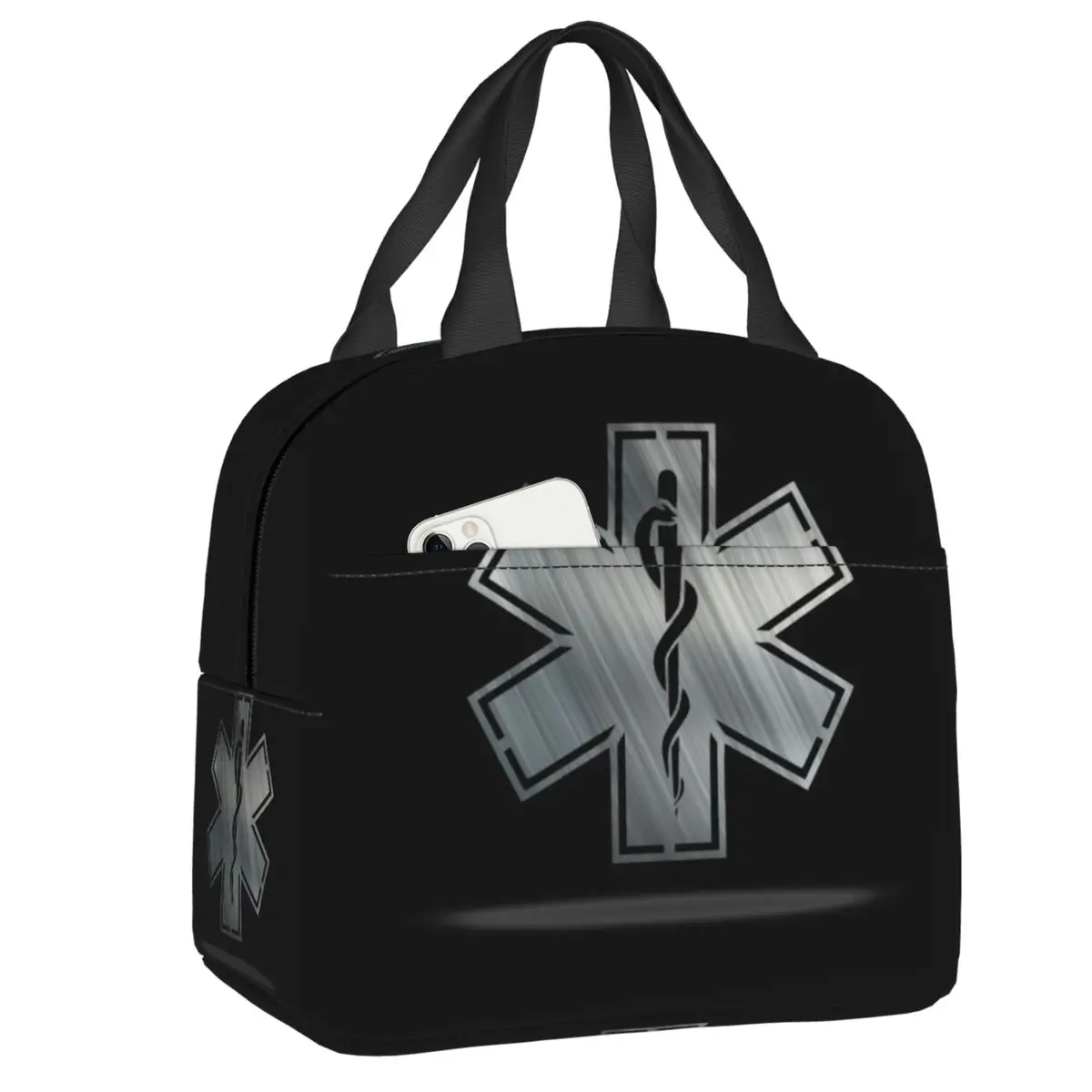 

Emt Star Of Life Thermal Insulated Lunch Bags Women Portable Lunch Tote for School Multifunction Food Box