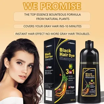 Meidu 3 In 1 Shampoo Colorante Istantaneo Colore Nero Naturale per Gli Uomini Donne Tinture Per Capelli A Base di Erbe Marrone Viola Tinture Per Capelli Shampoo Tinture Per Capelli