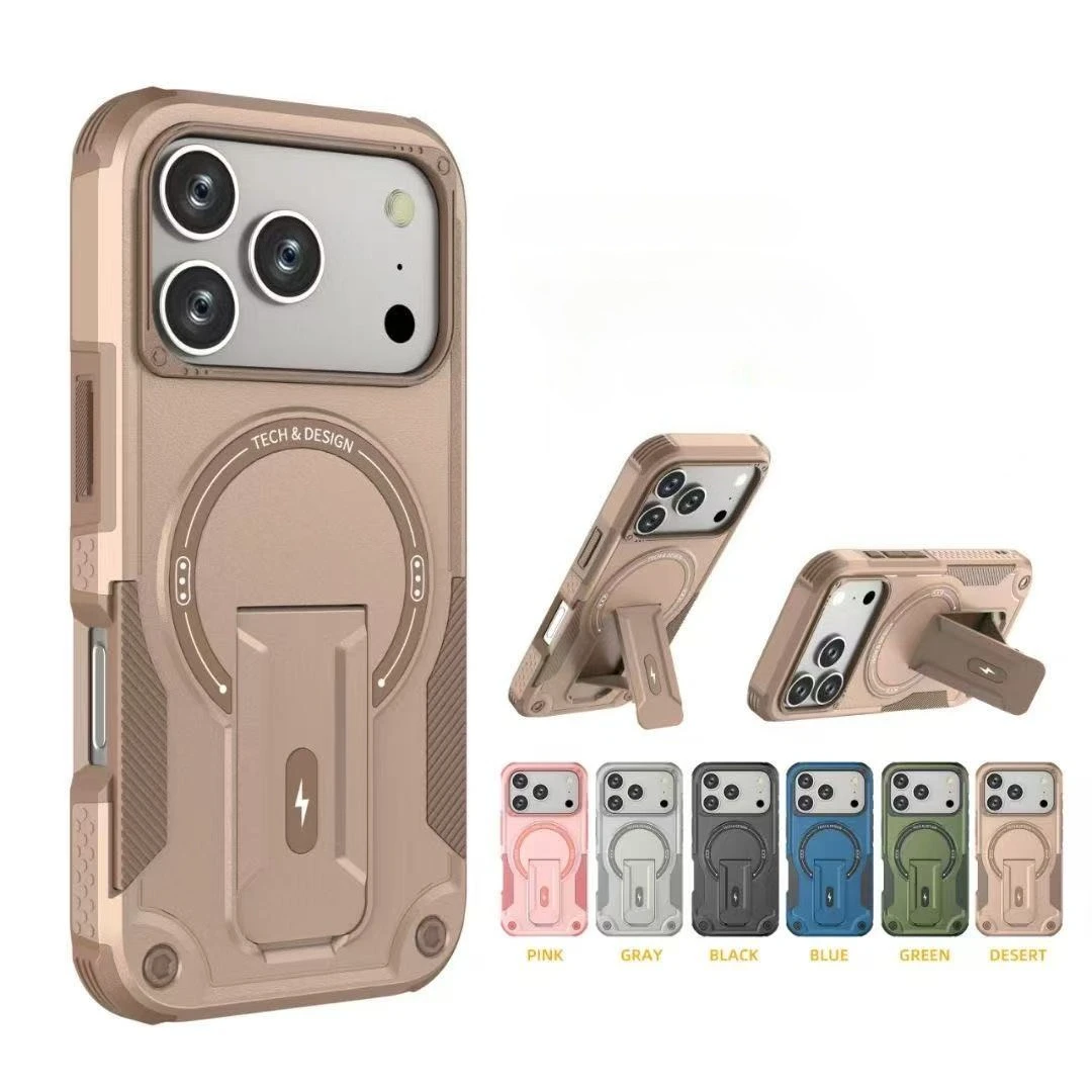 Invisible Folding Magnetic Phone Case with Shockproof Collision Color Cover