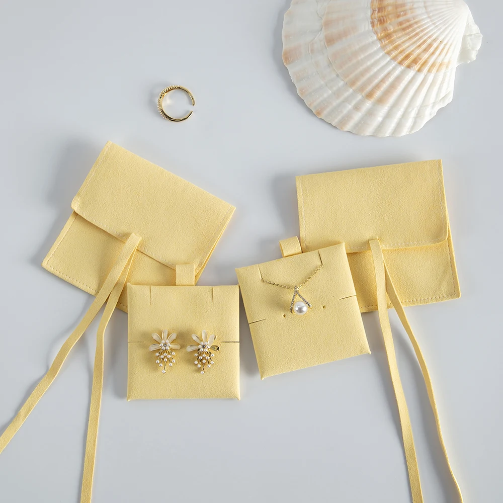 8x8cm Velvet Suede Microfiber For With Jewellery Insert Packaging Earring Display Cards Gift Bag Jewelry Necklace Bracelet Pouch