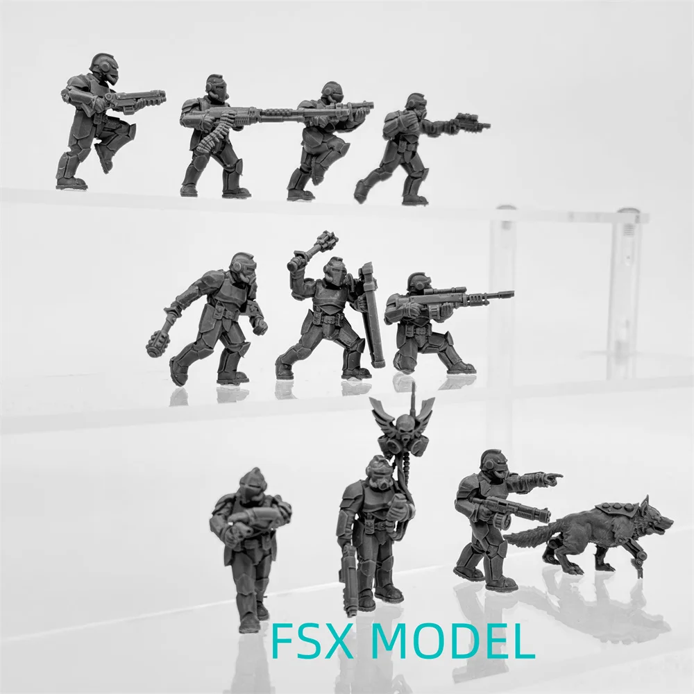 Grim Guard Enforcers Resin Kit - Sci-fi RPG Tabletop Miniatures, Unpainted Figures