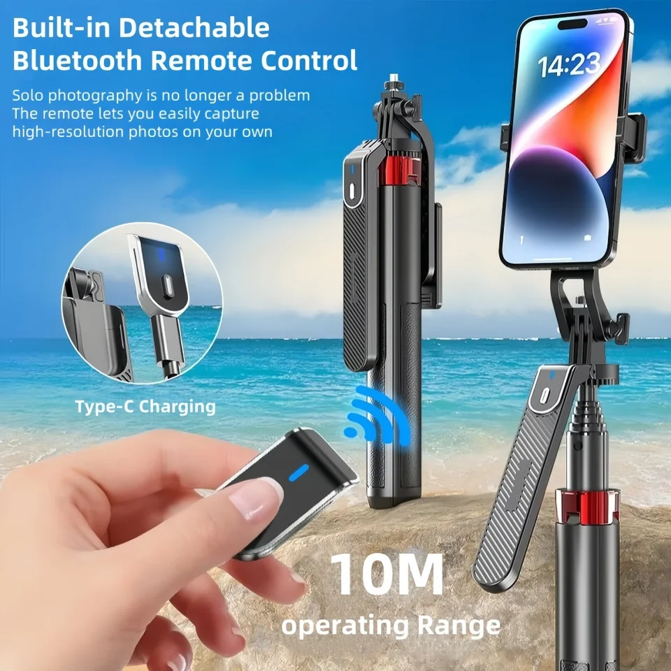Professionelles, tragbares 360°-Drehstativ mit kabelloser Fernbedienung – Höhenverstellbar für_voghion.com